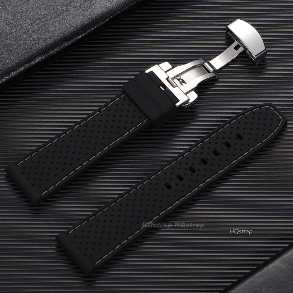 CowLost | product_id-20mm-22mm-breathable-waterproof-silicone-watch-strap-with-butterfly-buckle-for-men-and-women |15