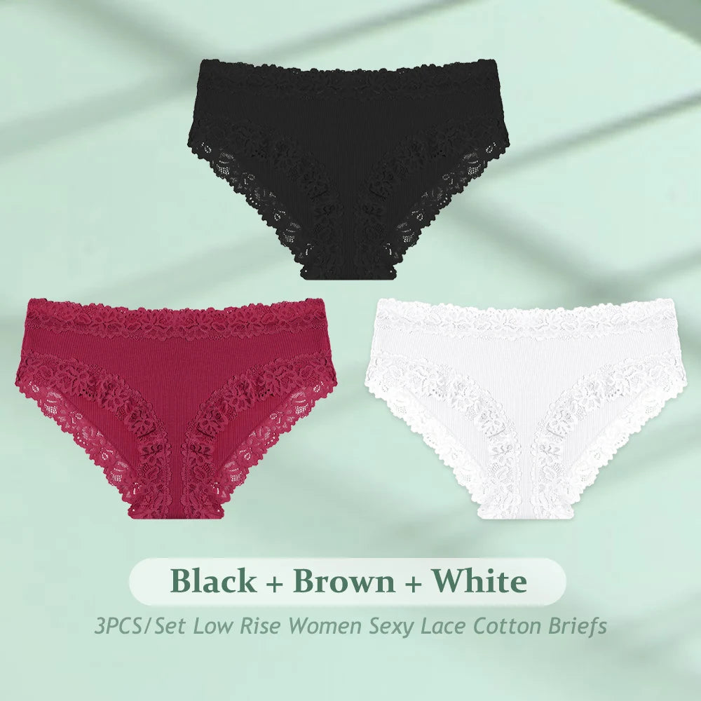 CowLost | activewear-pants-3pcs-women-cotton-seamless-low-waist-panties-set |37