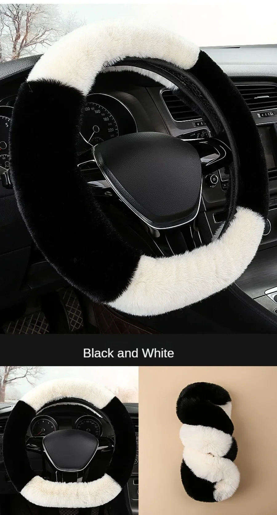 CowLost | soft-and-fluffy-otter-rabbit-plush-steering-wheel-cover-for-13-4-15-75-diameter-steering-wheels |14