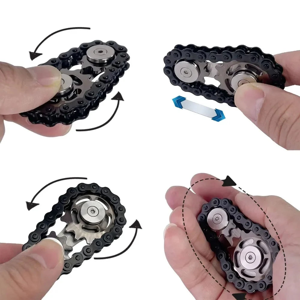 CowLost | sprockets-flywheel-fingertip-gyro-fidget-spinner-antistress-anxiety-metal-bike-chains-edc-spinner-fidget-toys-for-adult-kids-1 |5