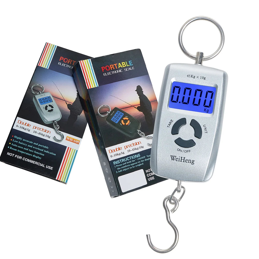 JUANJUAN 45kg Mini Digital Hanging Scale Portable Suitcase Fish Hook Weight Balance Kg Lb Oz Jin