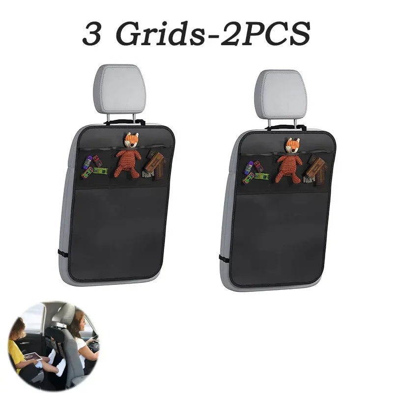 CowLost | black-seat-cover-for-kids-with-3-pocket-storage-organizer |9