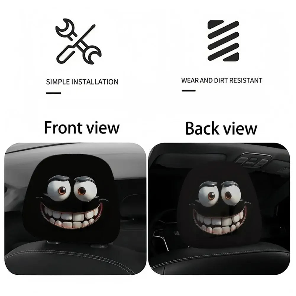 CowLost | car-seat-covers-product_id-2pcs-smiley-face-car-pillowcases-soft-washable-headrest-cushion-covers-polyester |17