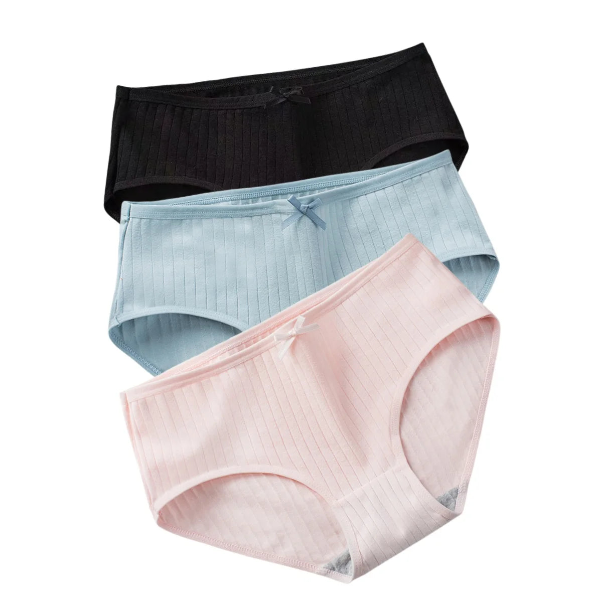CowLost | product_id-3pcs-women-s-low-waist-breathable-cotton-solid-briefs |28