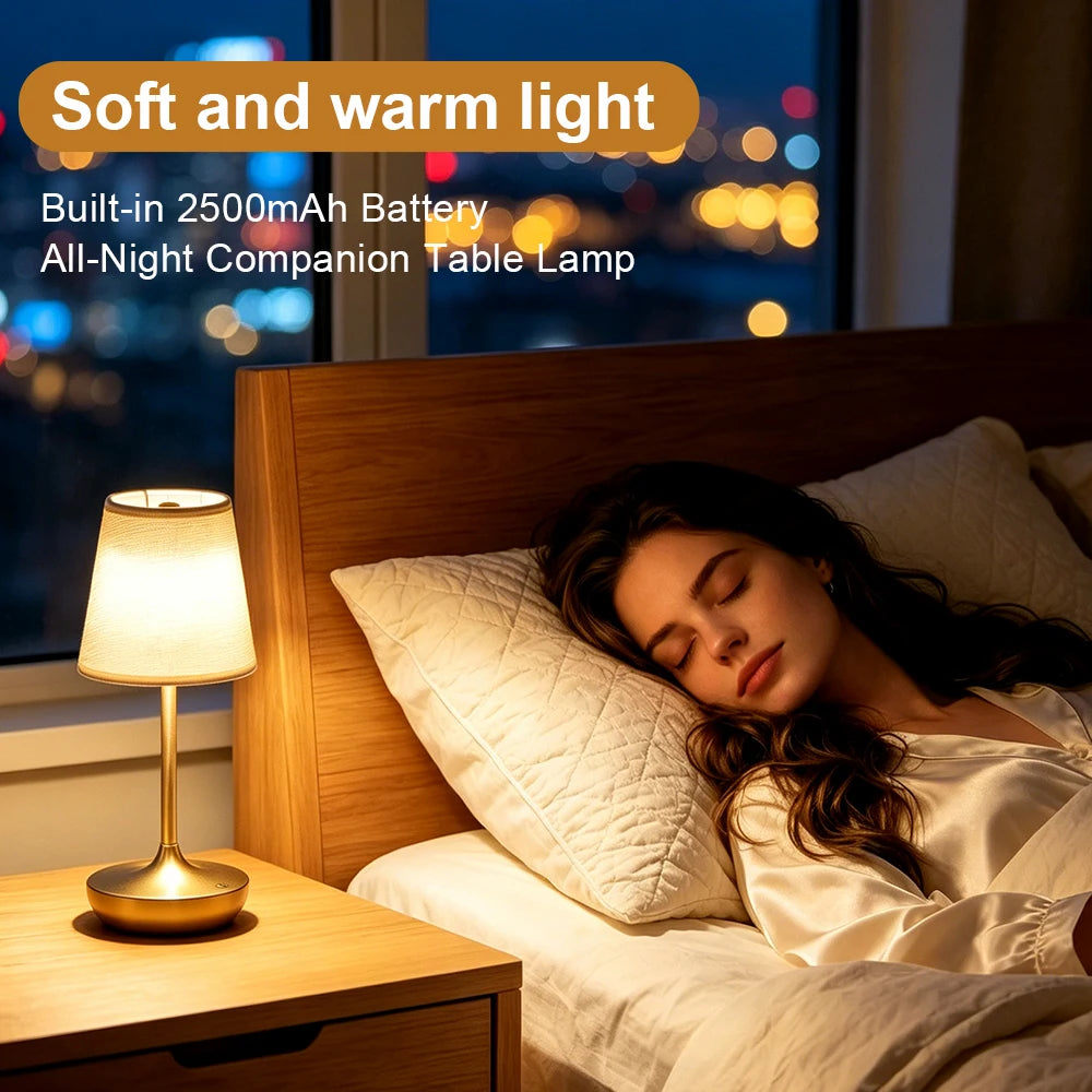 CowLost | product_id-rechargeable-dimmable-led-table-lamp-with-usb-and-fabric-shade-for-bedroom-bedside |5