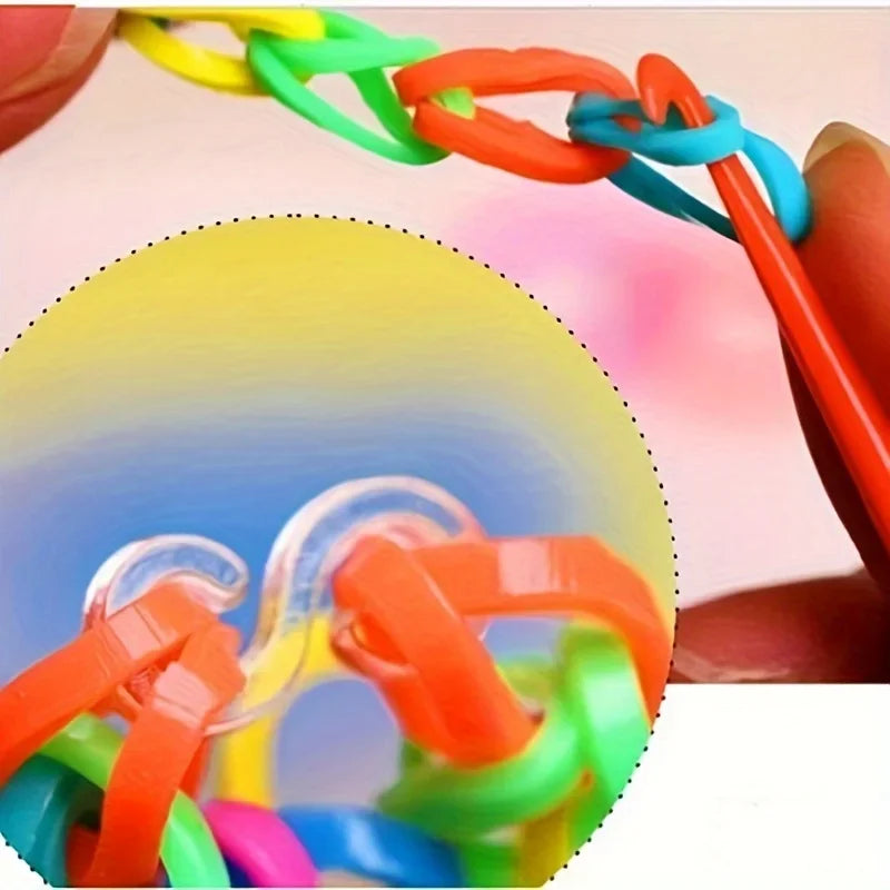 600pcs Silicone Rubber Loom Bands DIY Bracelets Hair Ties Craft Kit Party Gift