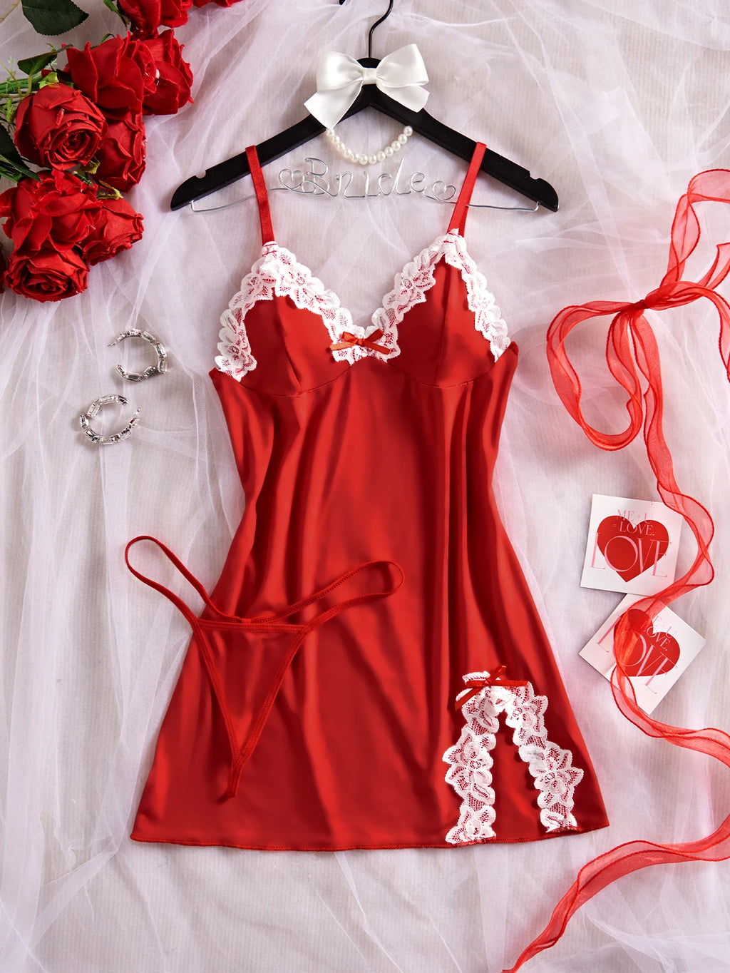 CowLost | light-purple-women-nightdress-sexy-lace-bow-lingerie |15