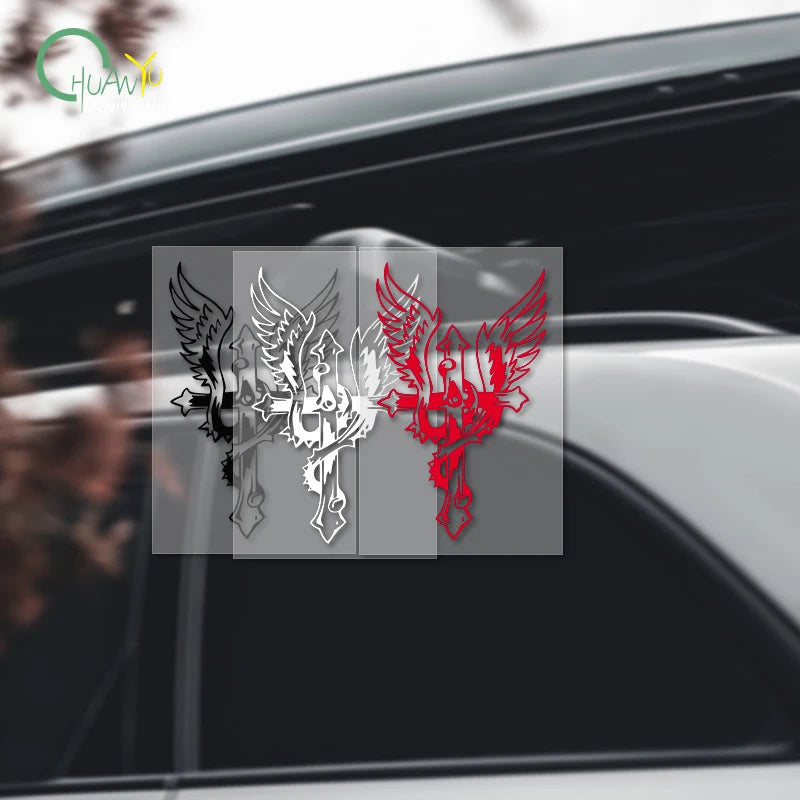 CowLost | creative-eagle-heron-cross-stitch-personalized-car-sticker |1