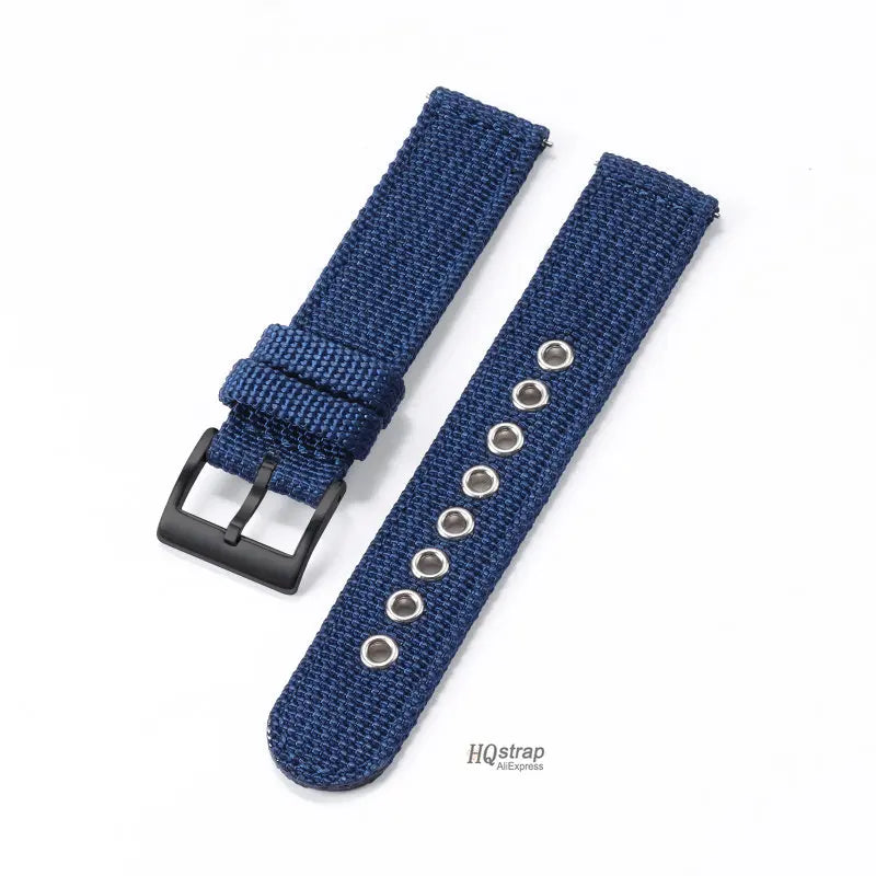 18mm 20mm 22mm Nylon Canvas Quick Release Strap for Samsung Galaxy Watch 4 5 3 Huawei