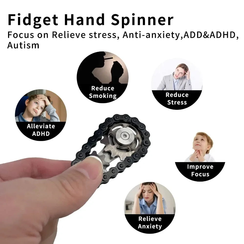 CowLost | sprockets-flywheel-fingertip-gyro-fidget-spinner-antistress-anxiety-metal-bike-chains-edc-spinner-fidget-toys-for-adult-kids-1 |6