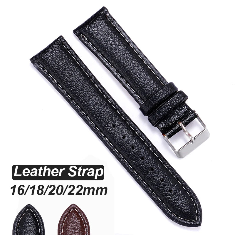 CowLost | water-product_id-waterproof-lychee-pattern-pu-leather-watchband-for-seiko-rolex-16-22mm |7