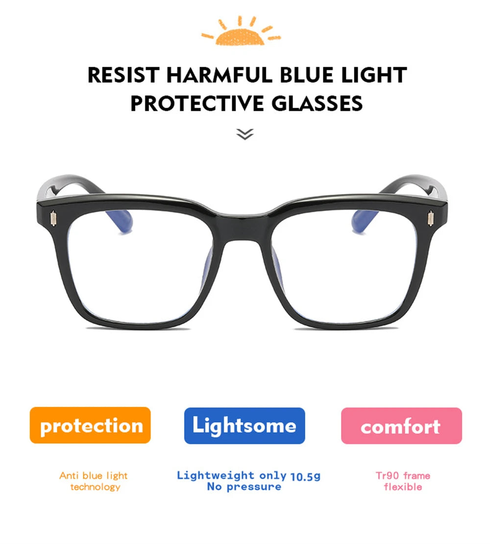 CowLost | uncategorized-vivibee-vintage-unisex-blue-light-blocking-square-eyeglasses |7