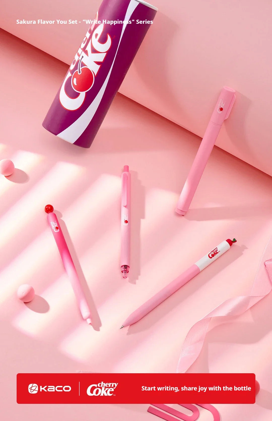 CowLost | product_id-kaco-cherry-coke-collab-gel-pens-sakura-limited-edition-soda-can-design-quick-dry-3pcs-1-marker-set |7