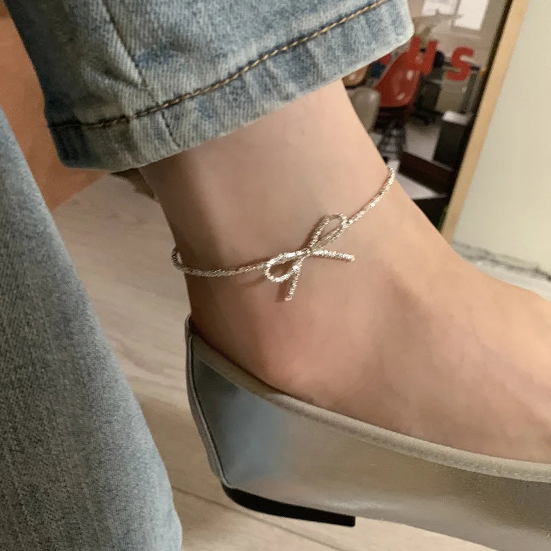 CowLost | handbags-sam-panda-925-sterling-silver-butterfly-zircon-tassel-anklet-for-women |32
