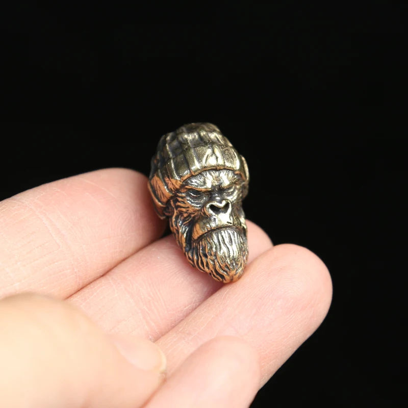 CowLost | beanie-gorilla-head-sculpture-edc-knife-charm-bracelet-and-keychain-accessories-diy-paracord-braided-lanyard-pendant-components |3