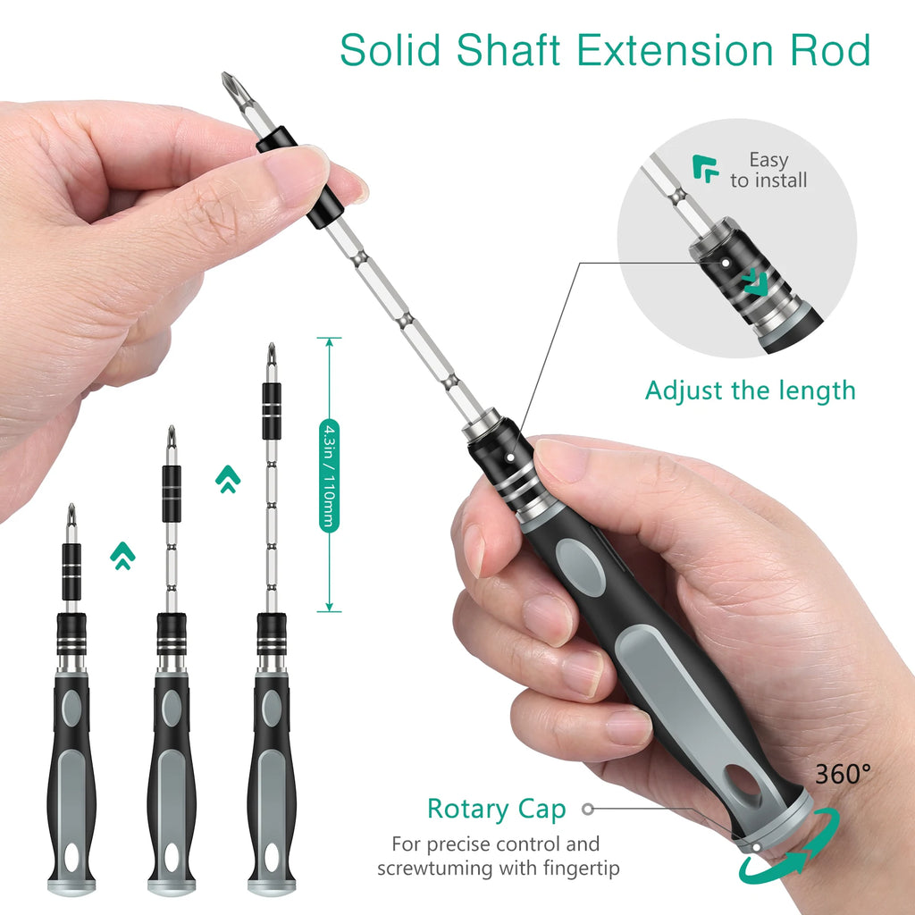 48-in-1 Magnetic Precision Screwdriver Set with 41 Bits & Pry Tools for Electronics Repair