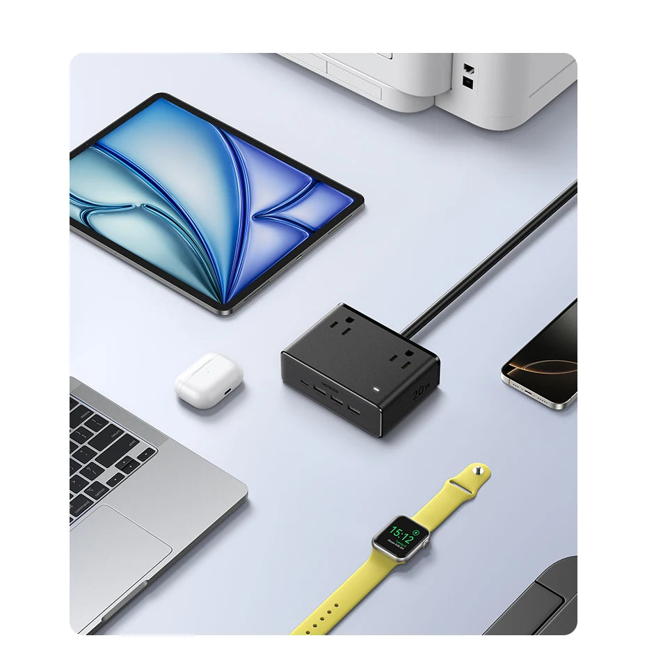 CowLost | ugreen-8-in-1-power-strip-us-plug-4-ac-outlets-3-usb-a-1-usb-c-2500w-fast-charger |11