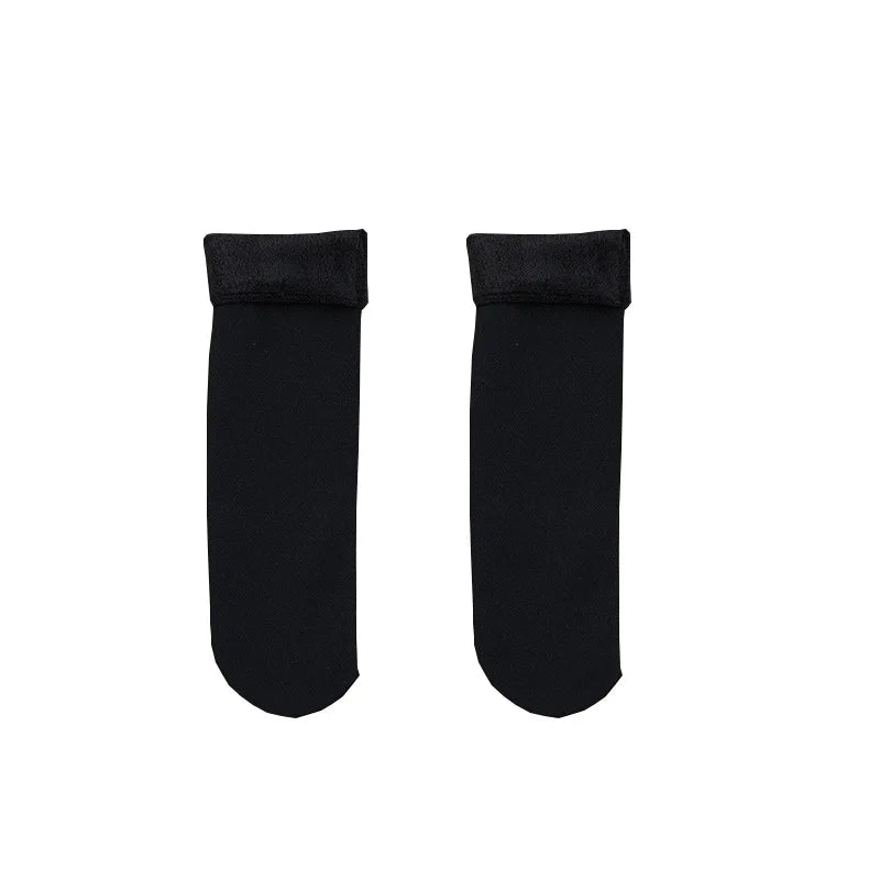 1Pair Winter Women Thick Socks Solid Pure Elasticity