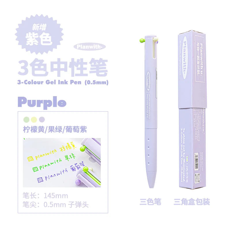 CowLost | product_id-planwith-3-in-1-multi-function-0-5mm-gel-pen-black-blue-red-ink-for-school-office |23
