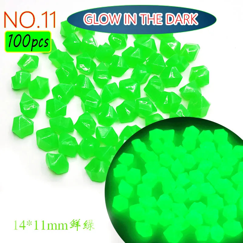 100pcs 14x11mm Dark Pebbles Glow Fish Garden Stone Aquarium Decoration