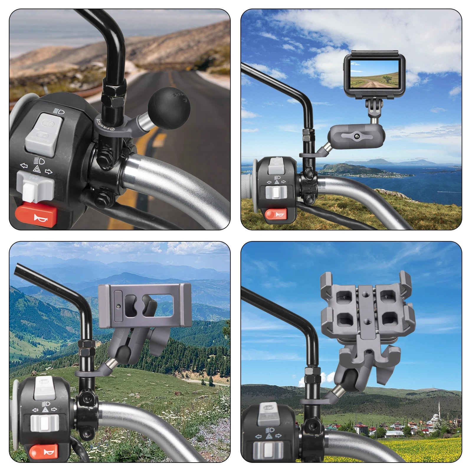 CowLost | product_id-fanaue-1-aluminum-alloy-ball-mount-base-motorcycle-rearview-mirror-adapter |4