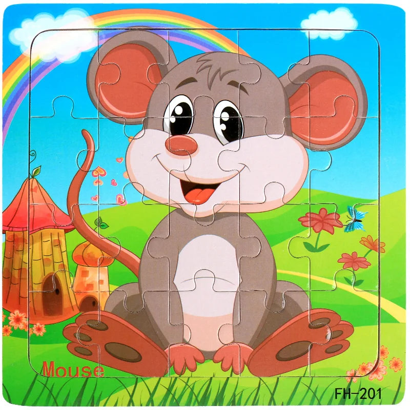 CowLost | fencing-barriers-20-piece-wooden-3d-cartoon-puzzle-educational-toy |33