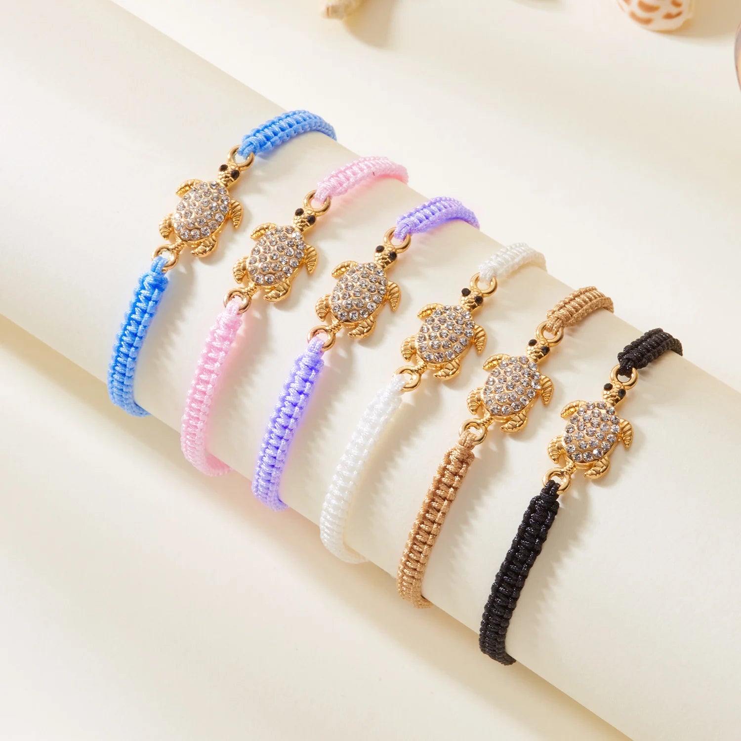 CowLost | boho-bohemian-sea-turtle-woven-bracelet-for-women-full-rhinestone-tortoise-handmade-bangles-beach-party-banquet-charm-jewelry |5