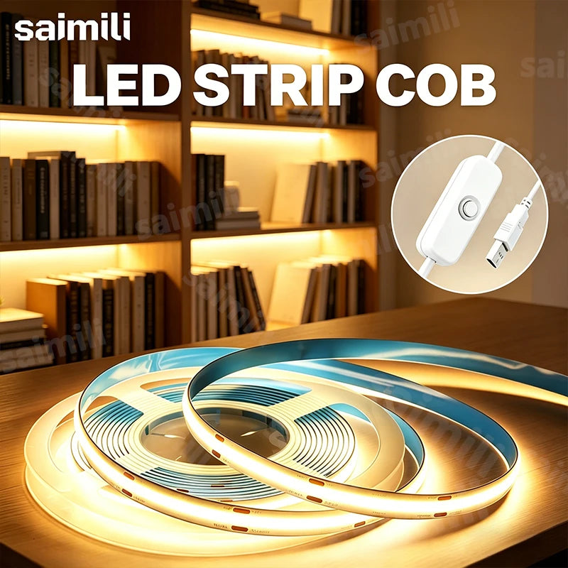 CowLost | light-ropes-strings-product_id-cob-usb-5v-led-strip-light-waterproof-flexible-with-button-switch-for-room-cabinet-mirror-backlight |1