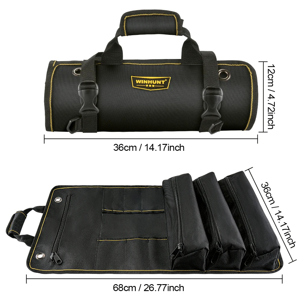CowLost | product_id-winhunt-roll-up-tool-bag-with-11-pockets-heavy-duty-durable-black |11