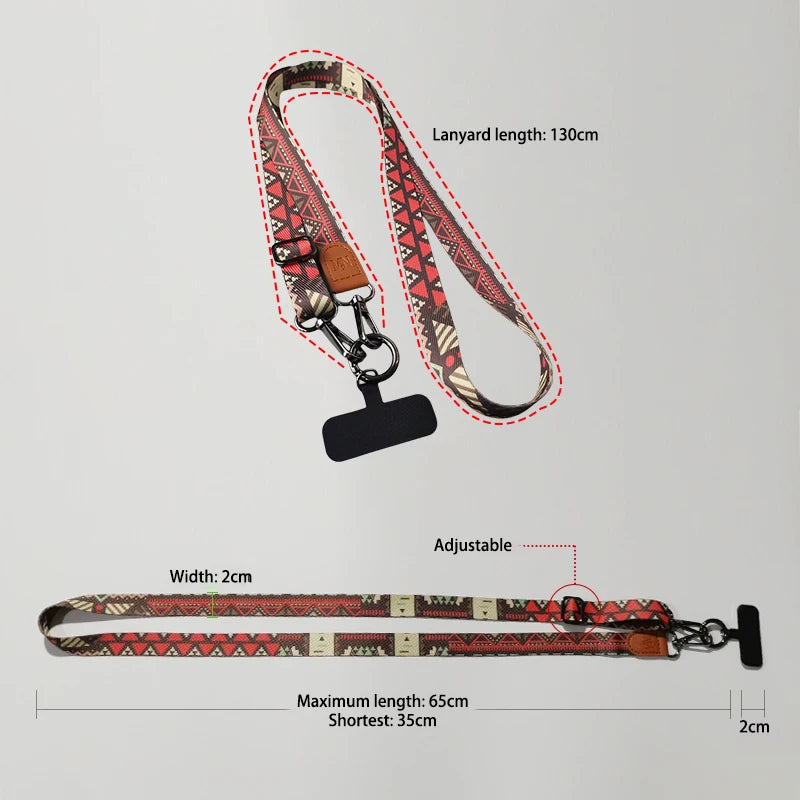 CowLost | uncategorized-adjustable-retro-pattern-crossbody-cell-phone-lanyard-with-card-gasket |6