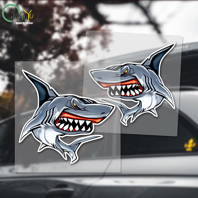 CowLost | funny-shark-colorful-styling-car-sticker |6