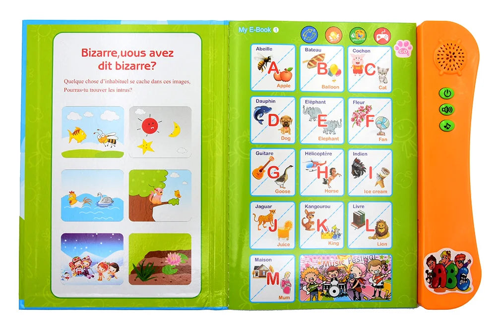French English Bilingual Interactive Audio Book for Kids Early Learning Educational Toy
