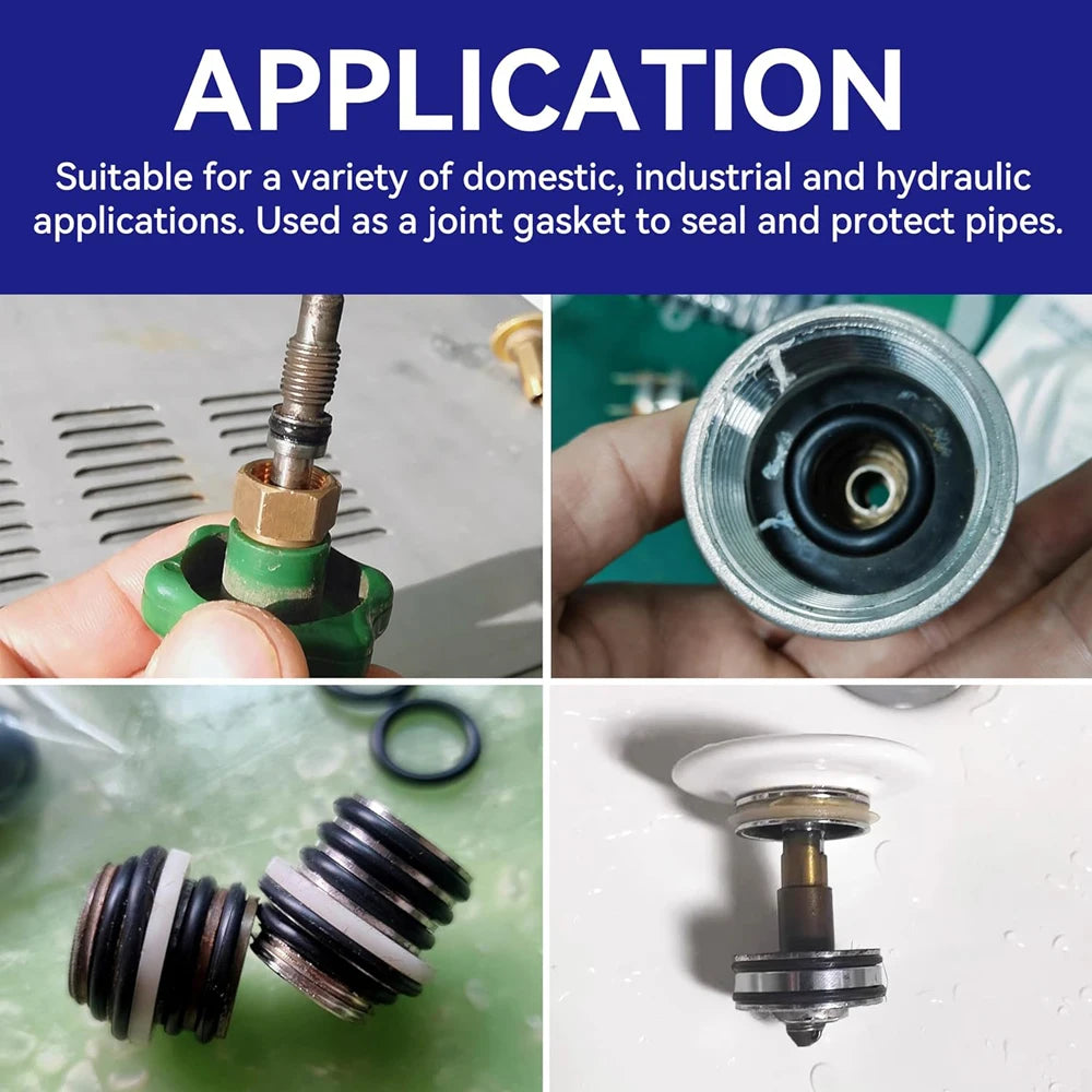 CowLost | 419-225pcs-rubber-o-ring-assortment-kit-buna-n-gasket-sealing-replacement-o-rings-32-metric-sizes-for-plumbing-faucet-repair |5