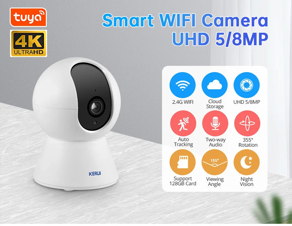 CowLost | 3d-printer-accessories-kerui-8mp-5mp-4k-hd-tuya-smart-mini-indoor-wifi-ip-camera-wireless |7