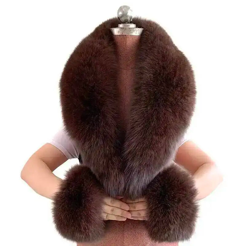 CowLost | winter-natural-fox-fur-scarf-and-cuff-set |6