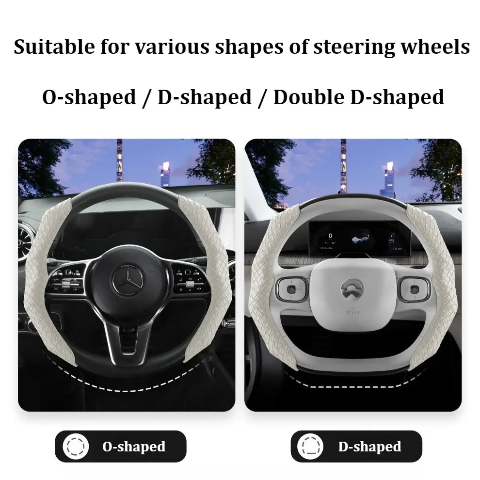 CowLost | luxury-braided-pu-leather-steering-wheel-cover |11