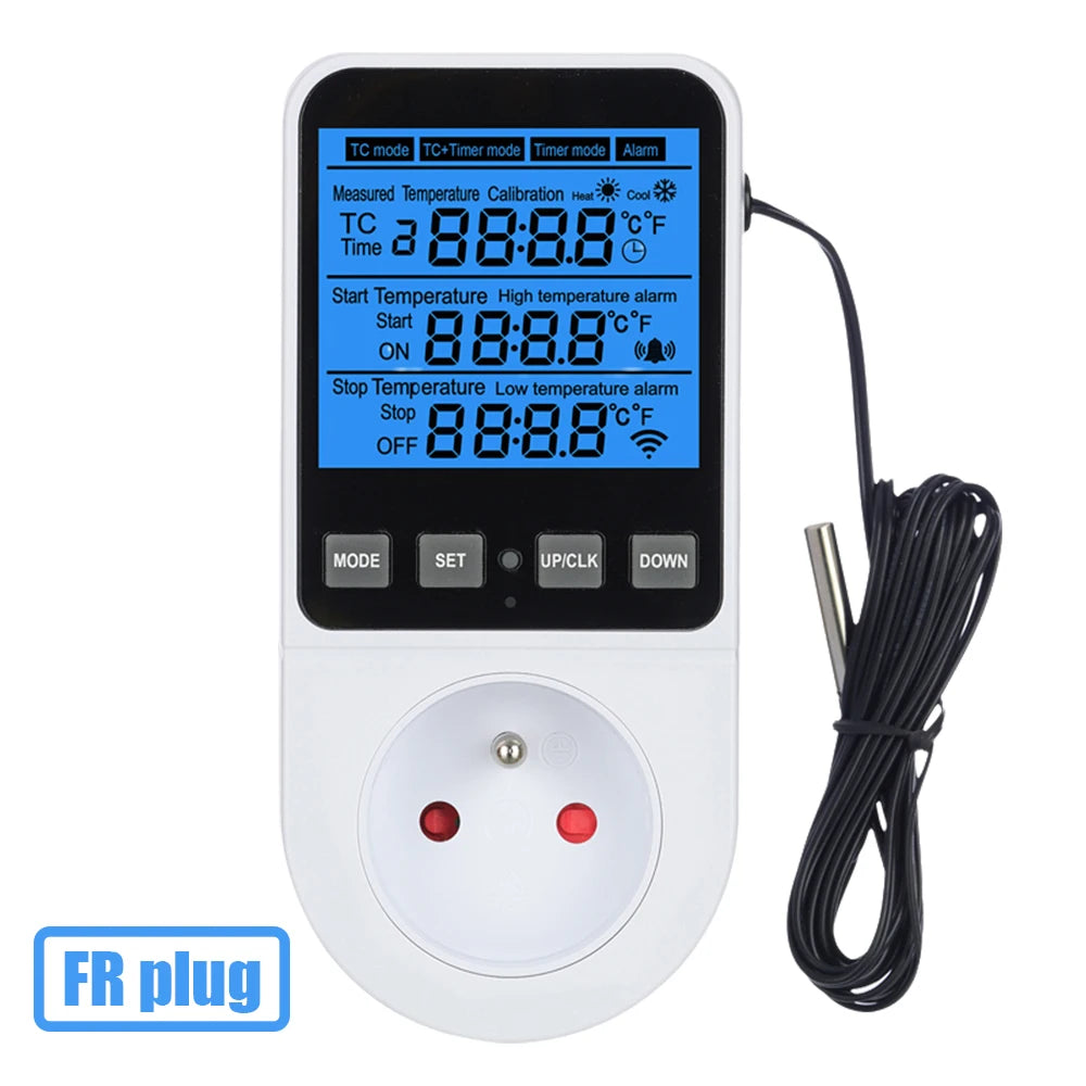 LCD Timer Socket Thermostat Temperature Controller AC110-230V for Heating Cooling