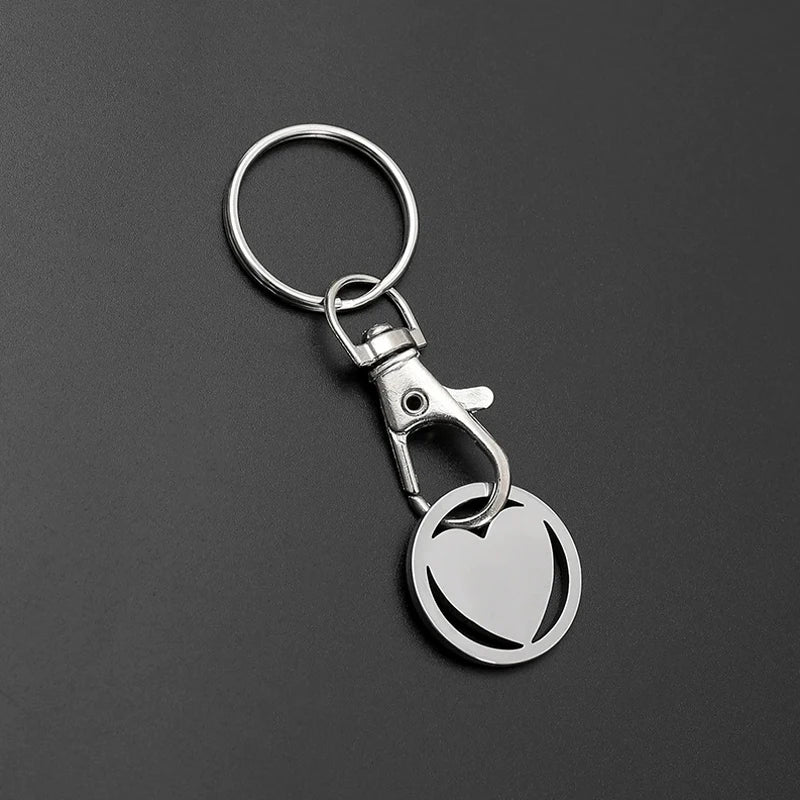 1/10PCS Stainless Steel Shopping Cart Token Keychains Portable Trolley Coin Removers