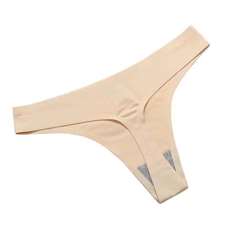 CowLost | product_id-3pcs-womens-low-rise-seamless-ice-silk-solid-color-g-string-thongs |11