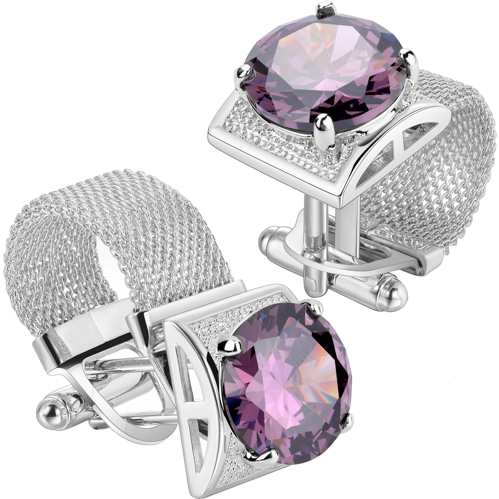 CowLost | clothing-accessories-hawson-mens-silver-birthstone-crystal-cufflinks-luxury |59