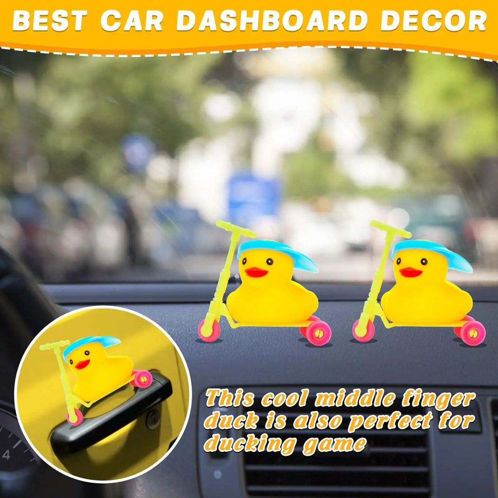 CowLost | product_id-yellow-rubber-duck-with-mini-scooter-car-dashboard-decoration-squeaky-toy-for-jeep-ducking-party-favors |4