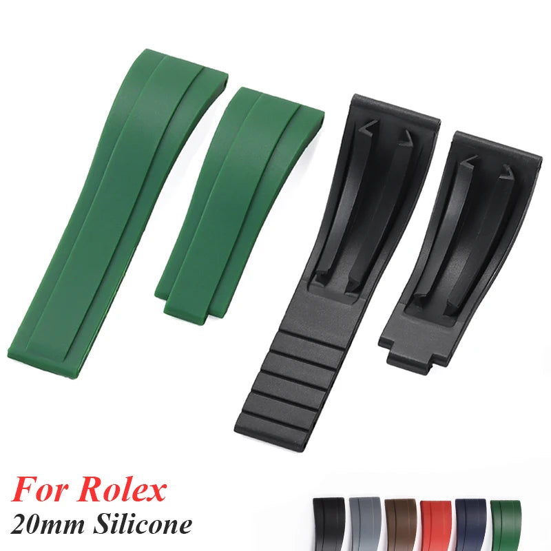 High Quality 20mm Silicone Watch Strap for Rolex Daytona Waterproof Wristband