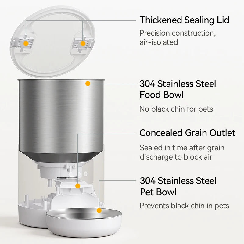 CowLost | cat-food-rojeco-4-5l-stainless-steel-smart-cat-feeder-with-wifi-app-and-voice-control |5