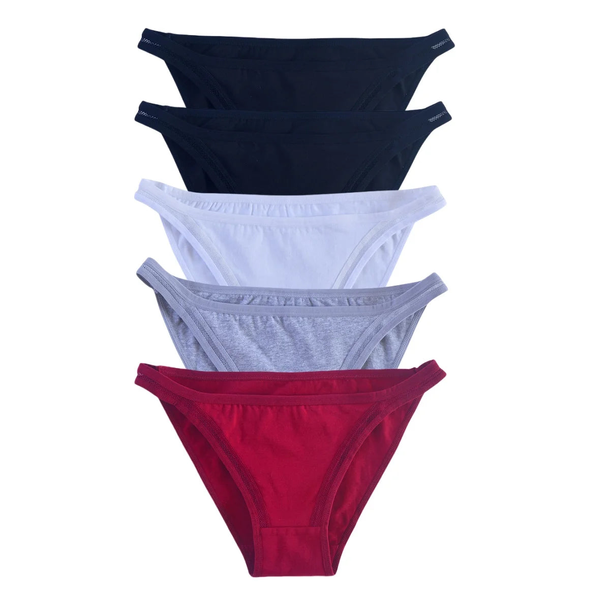 CowLost | product_id-5pcs-women-s-cotton-low-rise-breathable-solid-color-briefs-m-xl |18