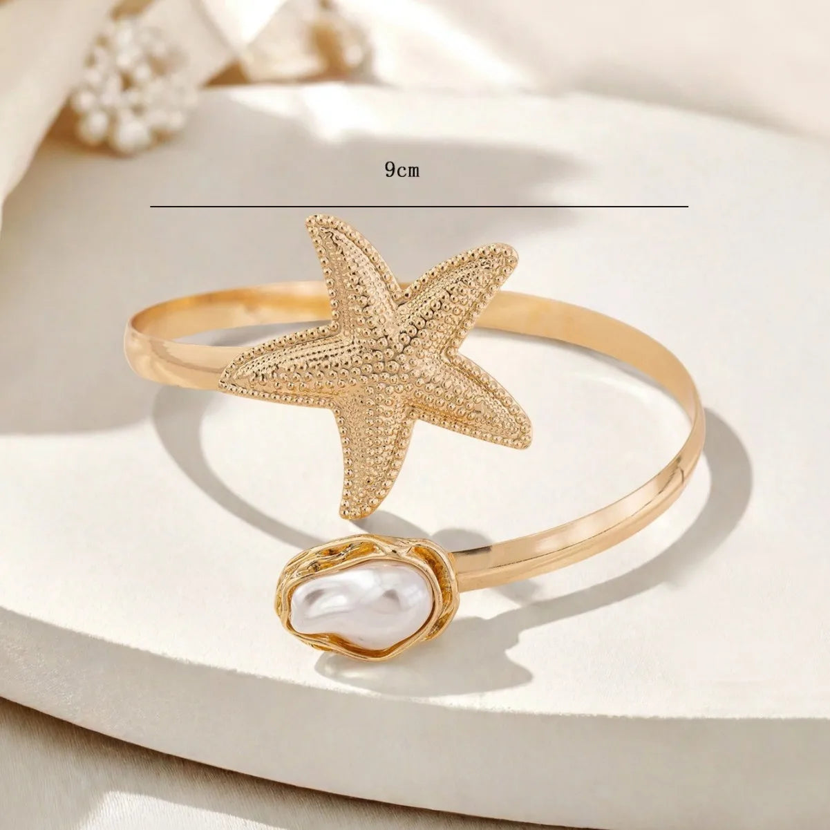 CowLost | bohemia-simple-adjustable-upper-arm-cuff-bracelet-for-women-starfish-pearl-zircon-leaf-star-moon-open-bangle |2
