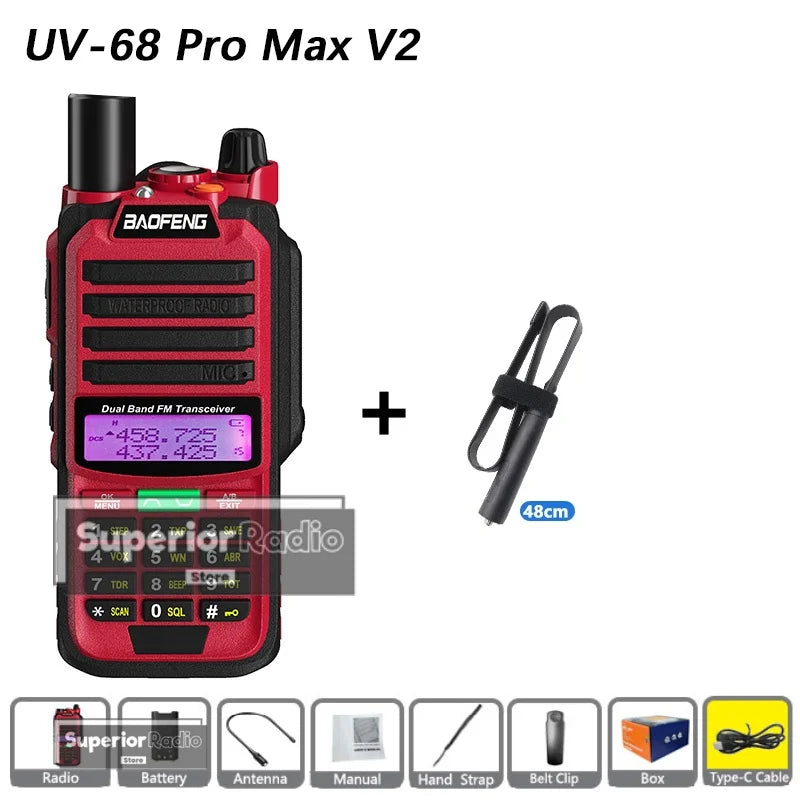 CowLost | mobile-phone-cases-baofeng-uv-68-pro-max-v2-walkie-talkie-ip67-waterproof-usb-c-charger-long-range-fm-radio-128-channels |37
