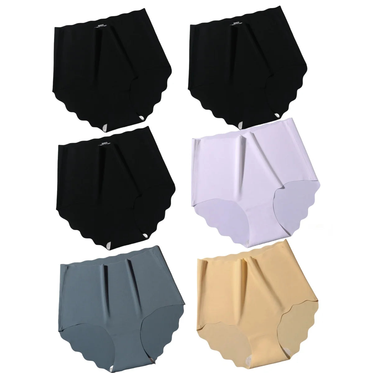 CowLost | product_id-6pcs-women-high-waist-seamless-ice-silk-briefs-m-xxl |17
