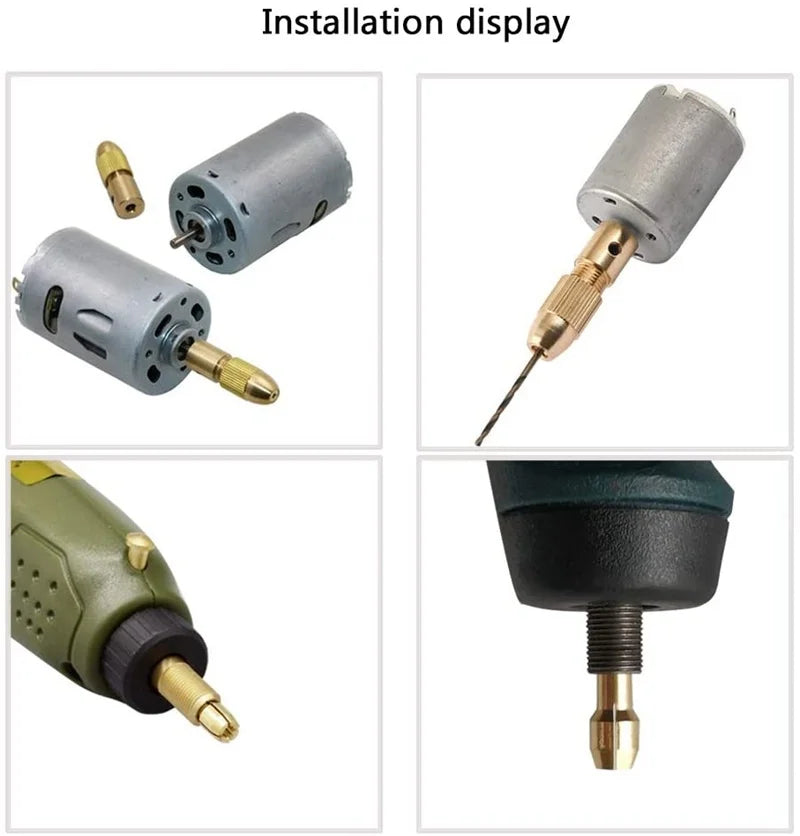 CowLost | product_id-7pcs-brass-mini-drill-chuck-set-keyless-quick-release-adapter-for-electric-motor-shaft |15