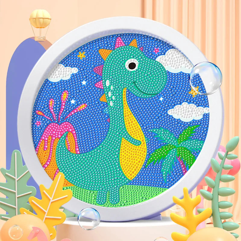 CowLost | product_id-unicorn-dinosaur-round-frame-diamond-painting-kit-for-kids-diy |15