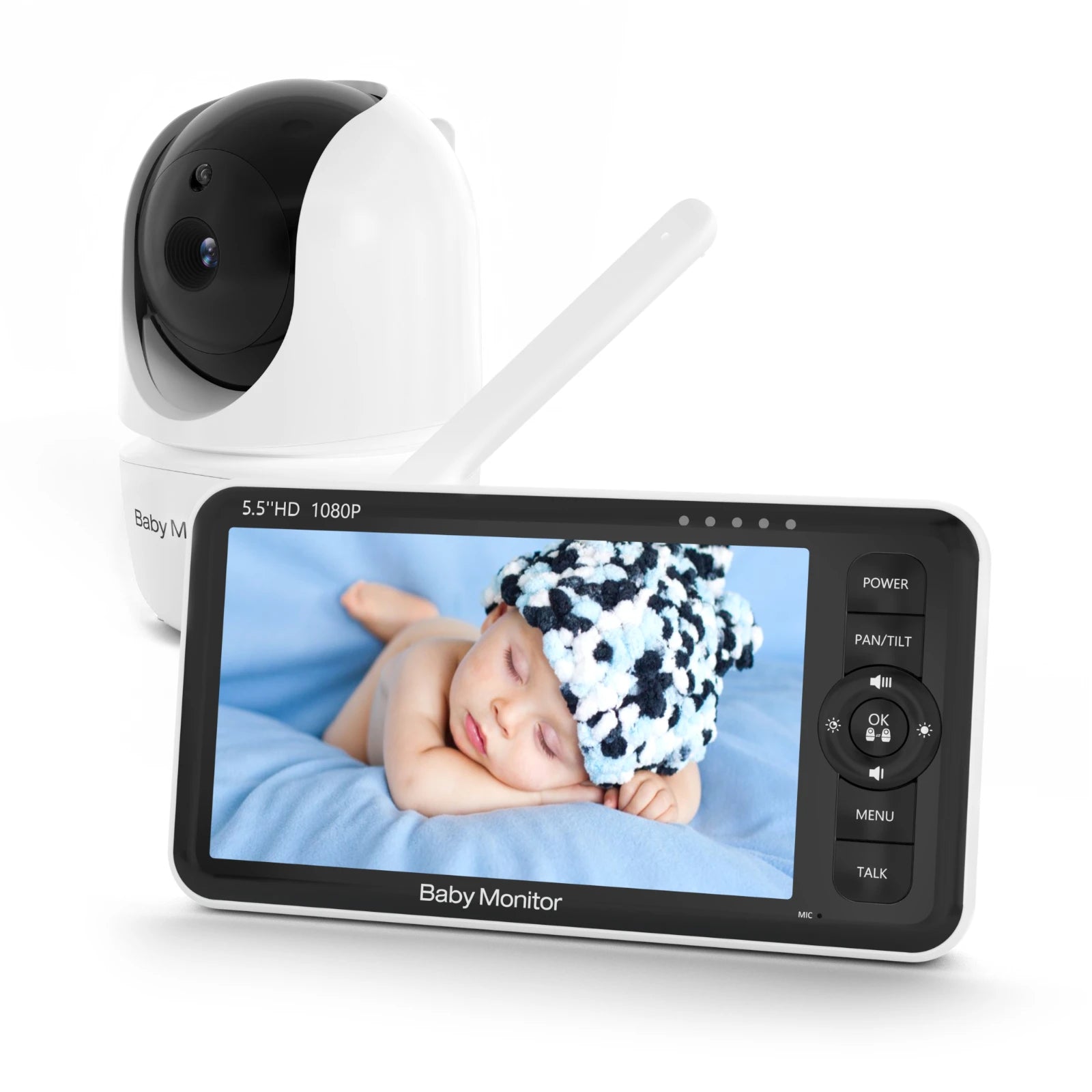 CowLost | baby-transport-accessories-babystar-5-5-hd-baby-monitor-with-pan-tilt-zoom-1000ft-range-no-wifi-night-vision-temperature-lullaby-two-way-audio-vox-mode |8